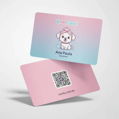 Cartão de Visita Digital com NFC e QR Code para serviço de banho e tosa
