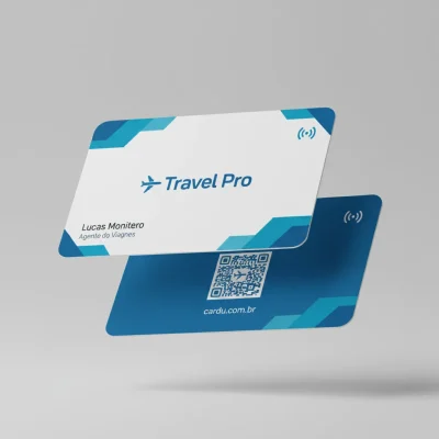 Cartão de Visita Digital com Perfil Gerenciável, NFC e QR Code para agente de viagens