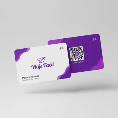Cartão de Visita Digital com Perfil Gerenciável, NFC e QR Code para atendente de agencia de viagens