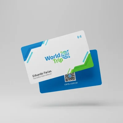 Cartão de Visita Digital com Perfil Gerenciável, NFC e QR Code para consultor de viagens internacionais