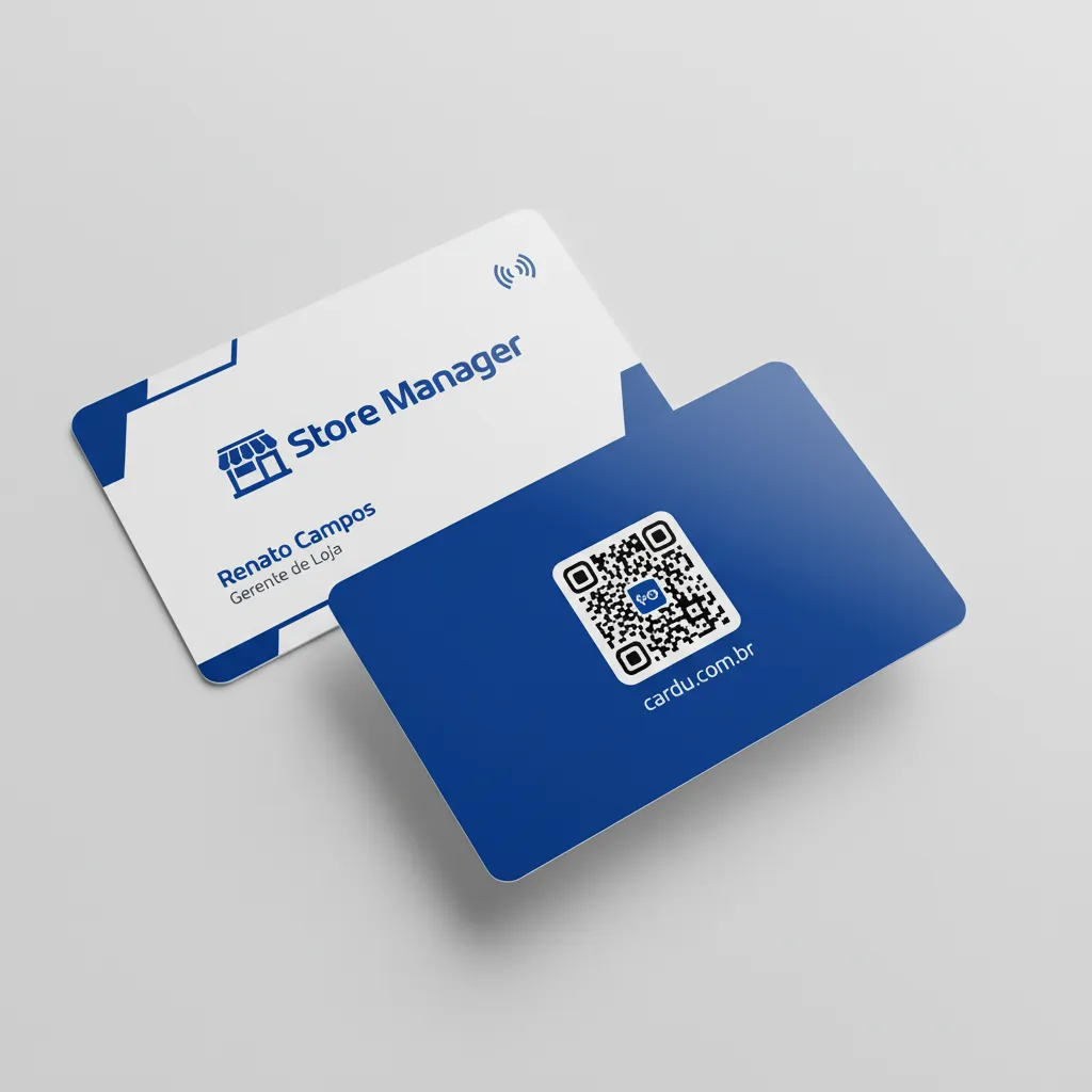 Cartão de Visita Digital com Perfil Gerenciável, NFC e QR Code para gerente de loja