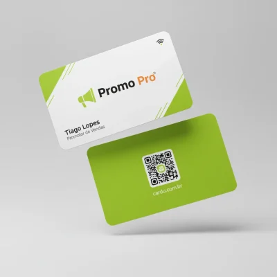 Cartão de Visita Digital com Perfil Gerenciável, NFC e QR Code para promotor de vendas