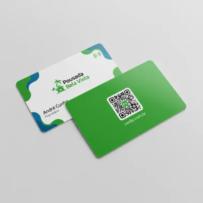 Cartão de Visita Digital com Perfil Gerenciável, NFC e QR Code para proprietario de pousada