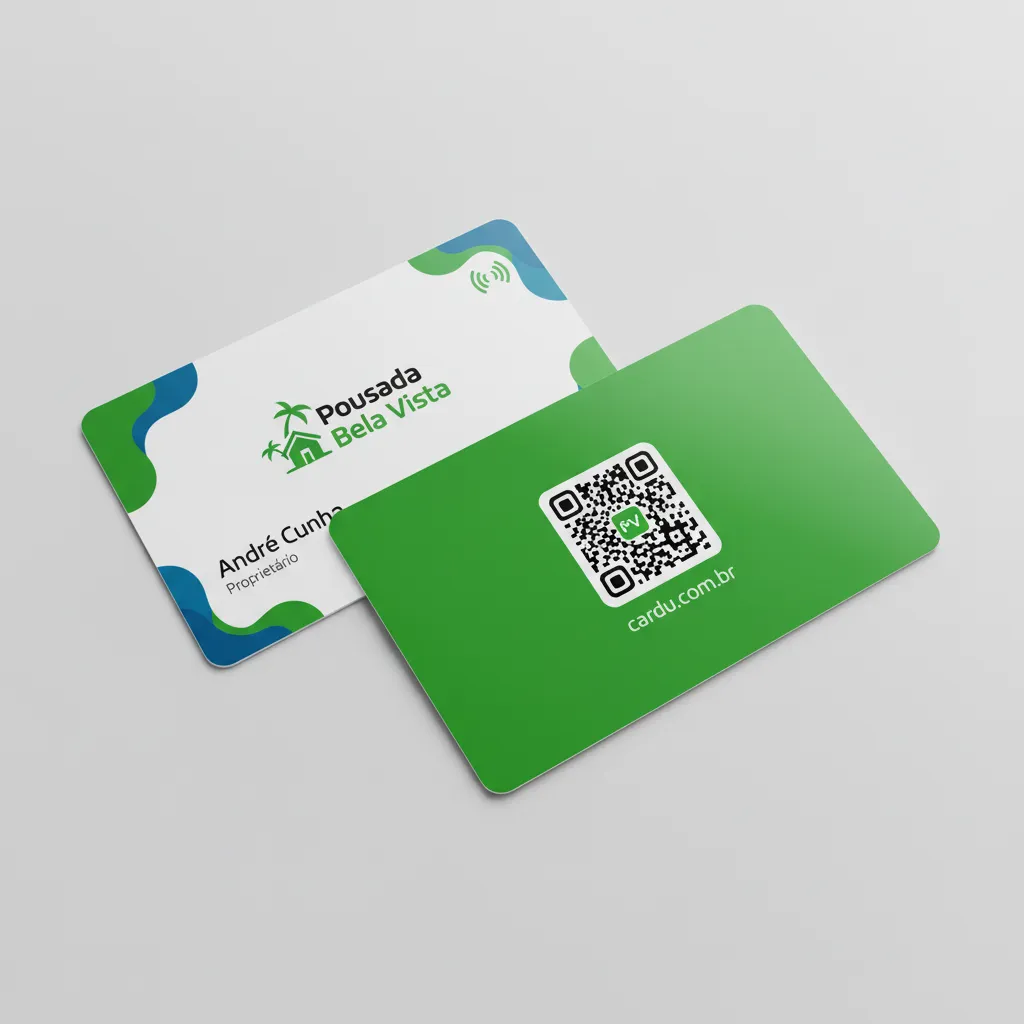 Cartão de Visita Digital com Perfil Gerenciável, NFC e QR Code para proprietario de pousada