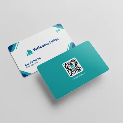 Cartão de Visita Digital com Perfil Gerenciável, NFC e QR Code para recepcionista de hotel