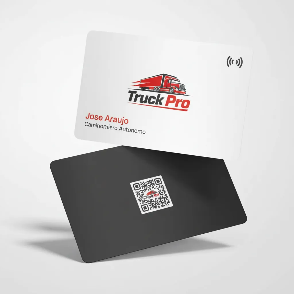 Cartão de Visita digital com NFC e QR Code para caminhoneiro autônomo