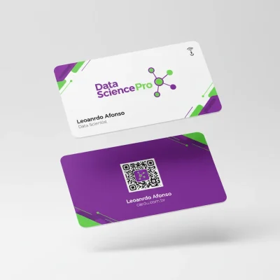 Cartão de Visita digital com NFC e QR Code para cientista de dados