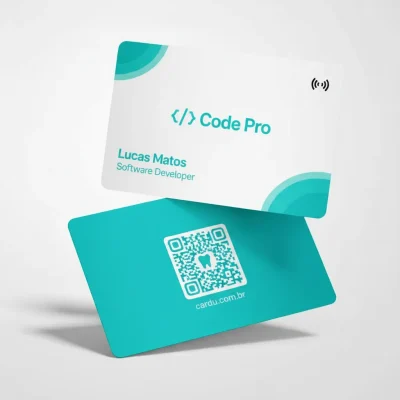 Cartão de Visita digital com NFC e QR Code para desenvolvedor de software