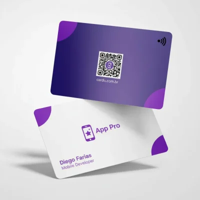 Cartão de Visita digital com NFC e QR Code para desenvolvedor mobile