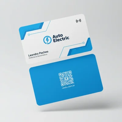 Cartão de Visita digital com NFC e QR Code para eletricista automotivo