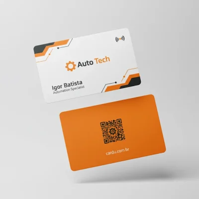 Cartão de Visita digital com NFC e QR Code para especialista em automação