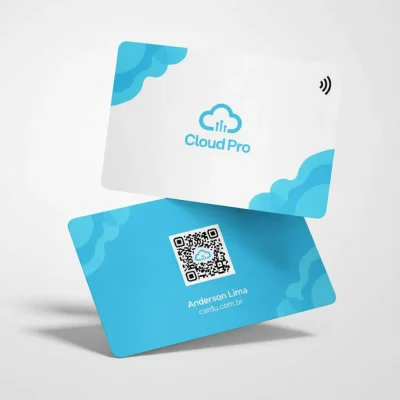 Cartão de Visita digital com NFC e QR Code para especialista em cloud computing