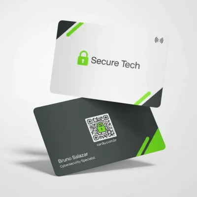 Cartão de Visita digital com NFC e QR Code para especialista em segurança da informação