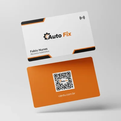 Cartão de Visita digital com NFC e QR Code para mecânico automotivo