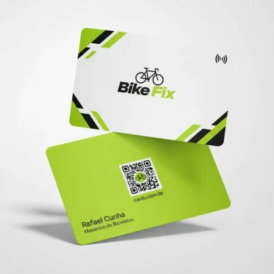 Cartão de Visita digital com NFC e QR Code para mecânico de bicicletas