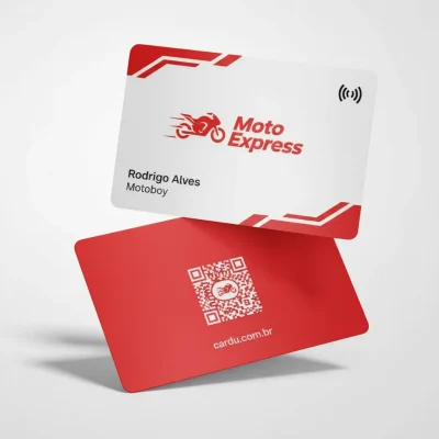 Cartão de Visita digital com NFC e QR Code para motoboy