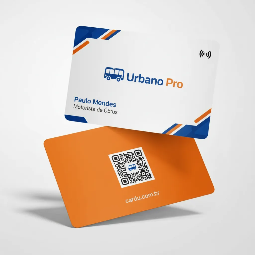 Cartão de Visita digital com NFC e QR Code para motorista de ônibus