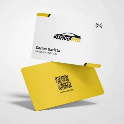 Cartão de Visita digital com NFC e QR Code para motorista particular