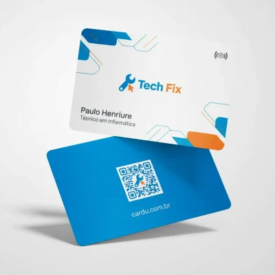 Cartão de Visita digital com NFC e QR Code para técnico em informática