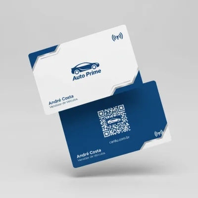 Cartão de Visita digital com NFC e QR Code para vendedor de veículos